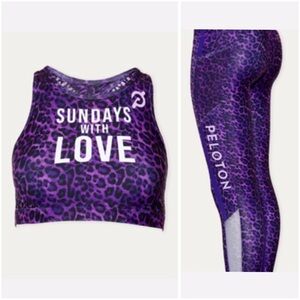 NWT Peloton Purple Animal Print Activewear Set